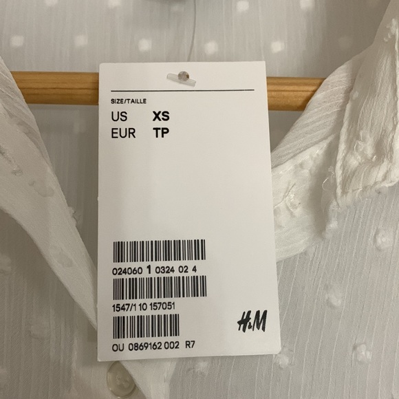 NWT H&M Women's Chiffon See-through Button-down Blouse - Picture 9 of 10